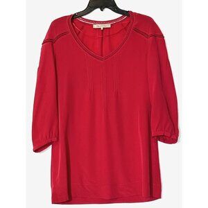 New Gerard Darel 100% Silk Hot Pink 3/4 Sleeves Blouse Tunic Top